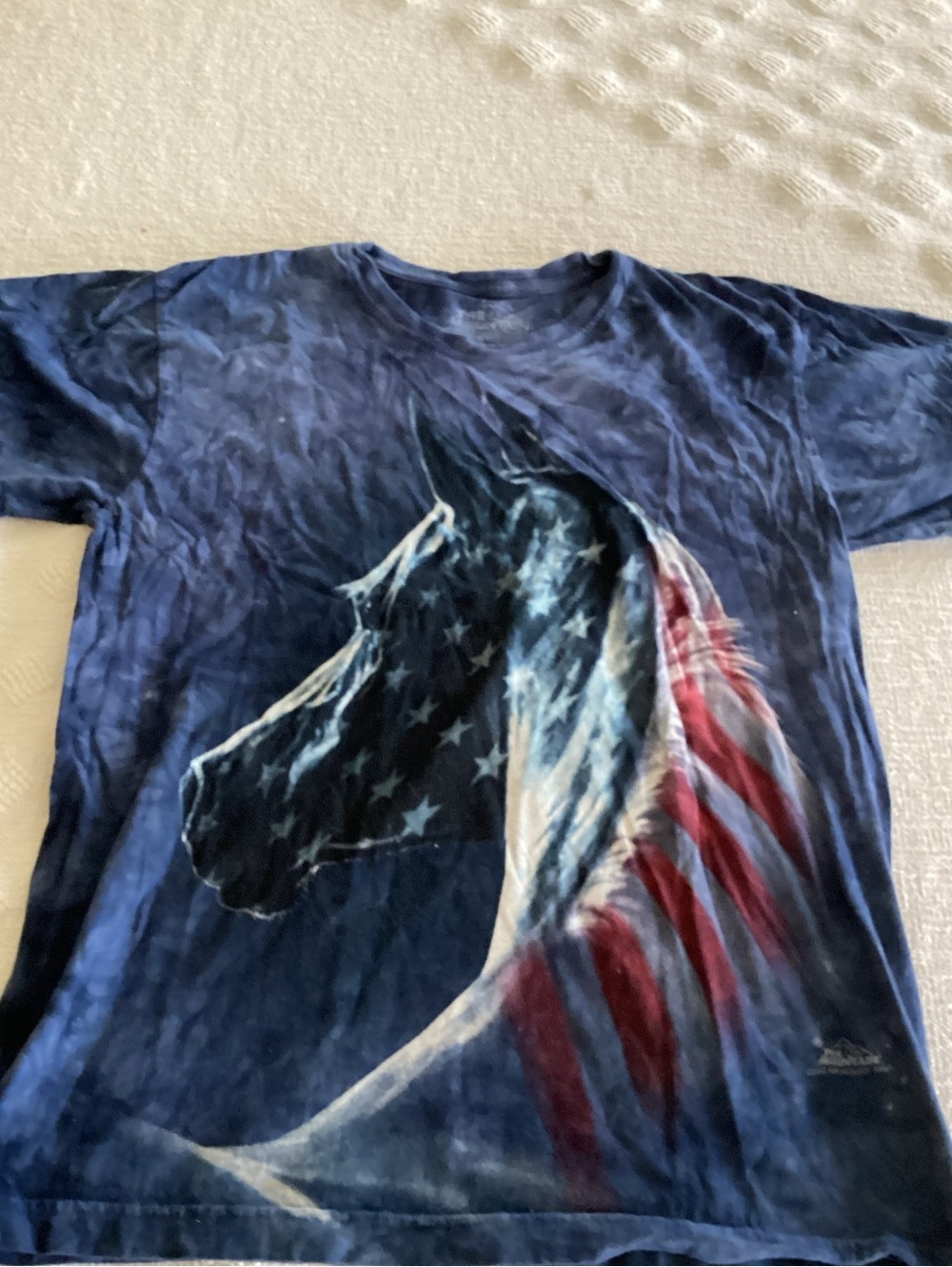 The Mountain American Flag Horse Blue Tie Dye Men's L T-Shirt Pre Owned
D1
